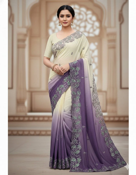 Premium Crunchy Padding Fabric Saree