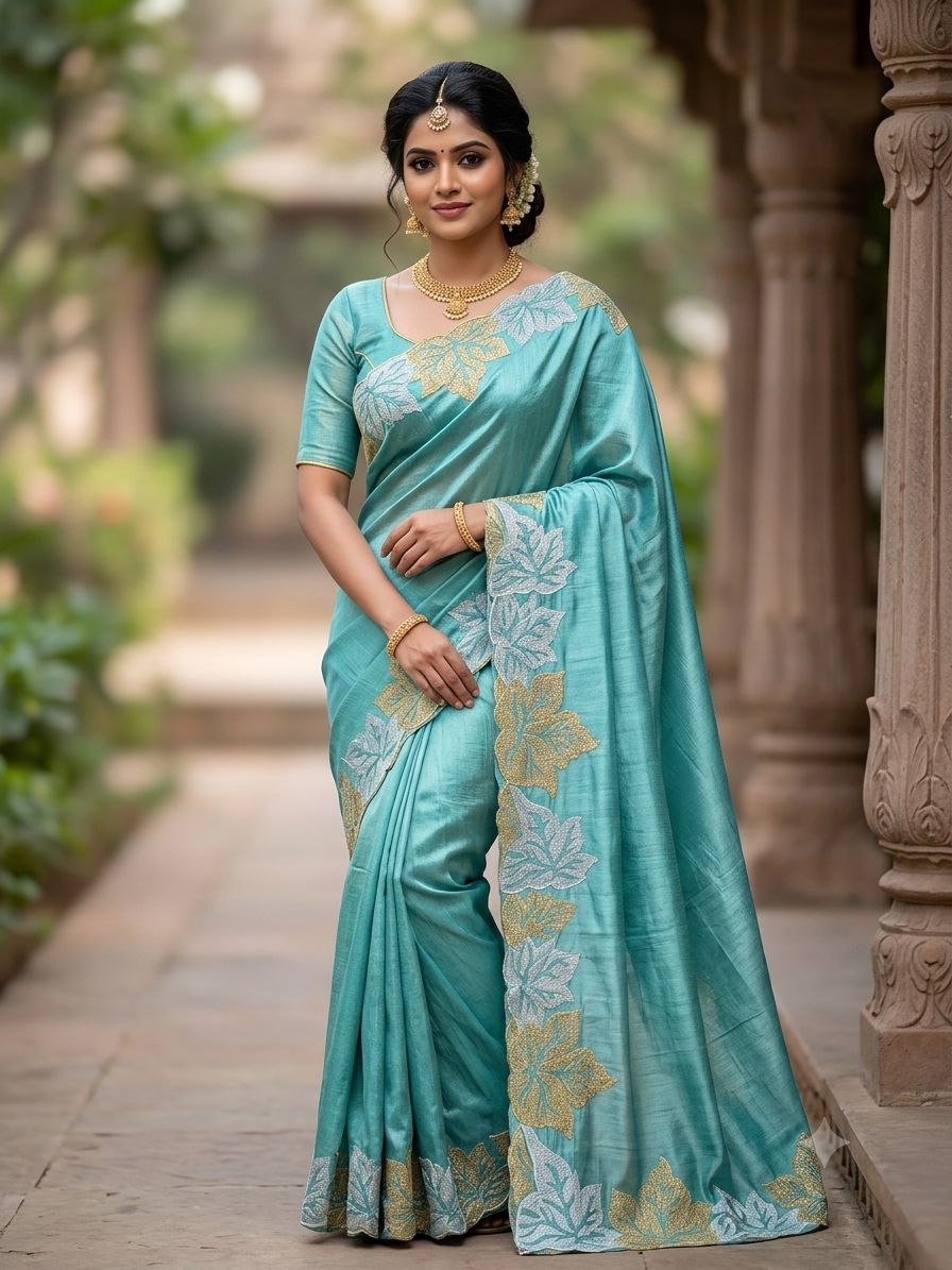 Blooming Vichitra Silk Saree