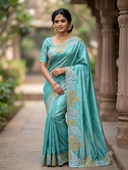 Blooming Vichitra Silk Saree