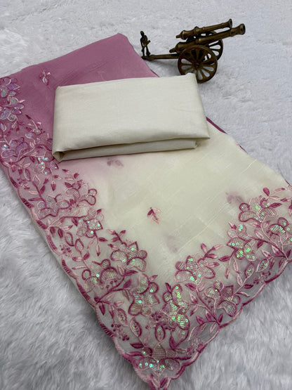 Premium Crunchy Padding Fabric Saree
