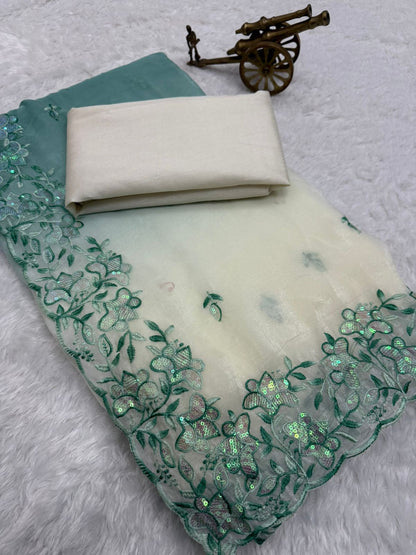 Premium Crunchy Padding Fabric Saree