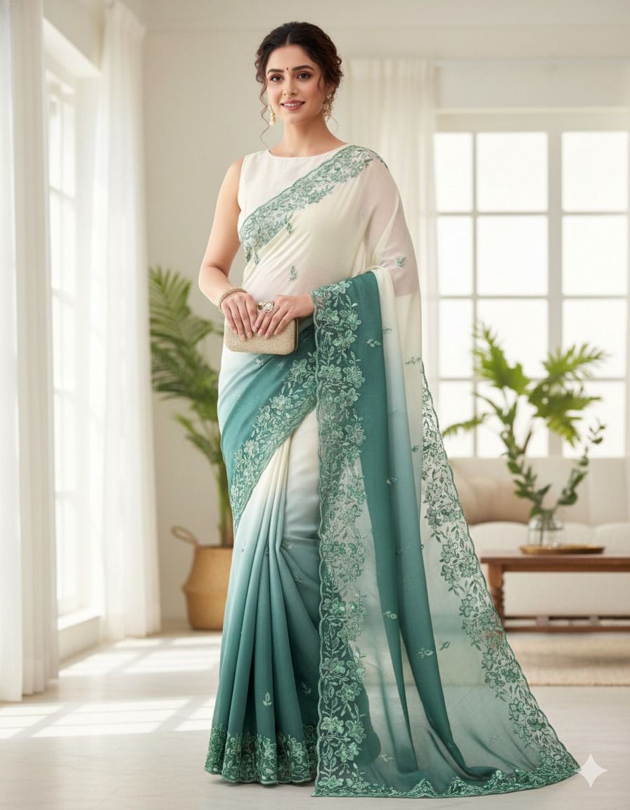 Premium Crunchy Padding Fabric Saree