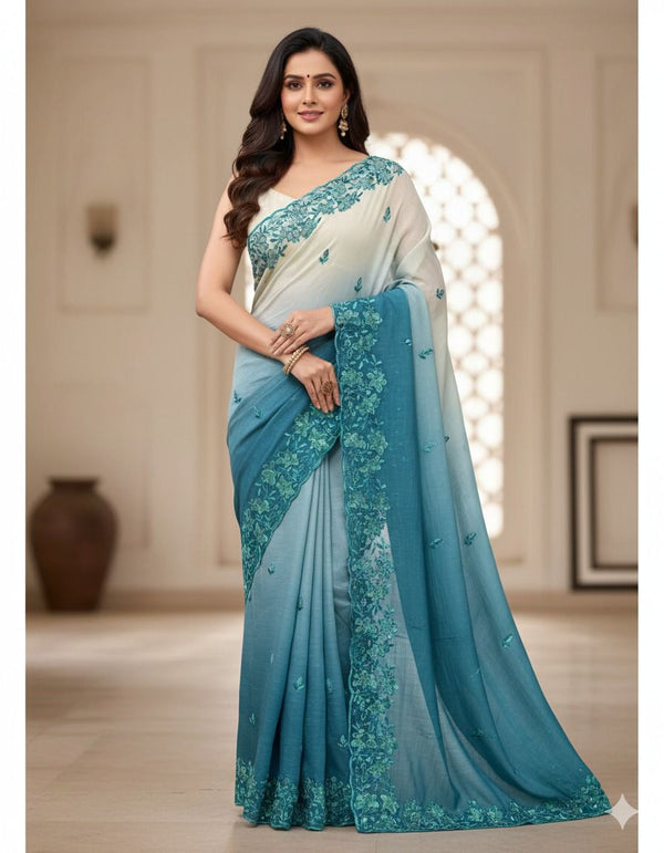 Premium Crunchy Padding Fabric Saree